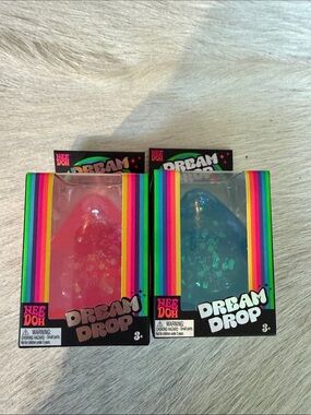 Authentic Schylling NeeDoh pair of Dream Drops in Pink and blue